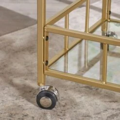 Falon Indoor Modern Bar Cart With Tempered Glass By Christopher Knight Home - N/A - Black -Elegance Barware 168742f7 ec78 47ff 90d9 6985dfa439e9