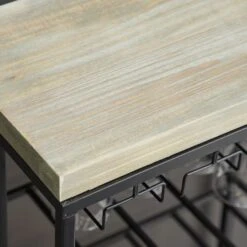 Iron/ Wood Industrial 36-inch Wine Rack - 19 X 11 X 36 - Grey -Elegance Barware 172487c3 fc0a 45c3 854e b4f75ab500e4