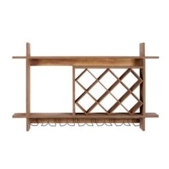Brown Wood Farmhouse Wine Rack 20 X 34 X 8 - 34 X 8 X 20 - Brown -Elegance Barware 17326375 3972 4626 ba9d 900f9cac5eff