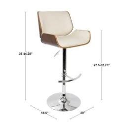 Carson Carrington Tranas Mid-Century Modern Adjustable Barstool - Brown/Cherry -Elegance Barware 173d66d9 35c2 41d4 ae0a 434655510d12