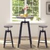 Carbon Loft Jumenta 3-piece Adjustable Industrial Indoor Bistro Set - Black
