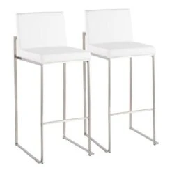 Silver Orchid Forrest High Back Bar Stool - Set Of 2 - White Velvet & Black -Elegance Barware 17dcecc2 47a1 4960 8ab3 bb1db0d2e79d