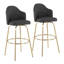 Carson Carrington Valsatra Upholstered Bar Stool With Metal Base (Set Of 2) - Cream/Gold -Elegance Barware 1849f454 9874 4ec0 b659 424f4e340ff3