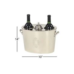 Silver Stainless Steel Traditional Wine Holder - 11 X 7 X 10 -Elegance Barware 1868153b 03c0 462f 883c 4fe4632b1ed4