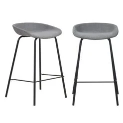 (Set Of 2) Mitch Chenille Fabric Bucket Seat Counter Stool (26-inch) - Counter Height - Oyster -Elegance Barware 18c722df 1c5b 48c0 9dc0 1f968eeaf6c5