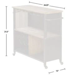 FirsTime & Co. Chandler Farmhouse Kitchen Cart - White -Elegance Barware 19542816 af3e 4093 822b 9123eba45252