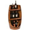 Vintiquewise Rustic Wooden Wine Barrel Display Shelf Storage Stand - Brown -Elegance Barware 1a903276 e0f3 4479 b417 fb73c544d788
