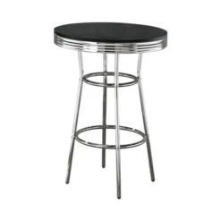 30-inch Round Bar Table - Black