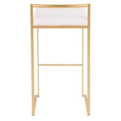 Silver Orchid Forrest Gold Stackable Bar Stools (Set Of 2) - White Velvet -Elegance Barware 1accd324 4f50 4d36 8ea9 81965e3a5380