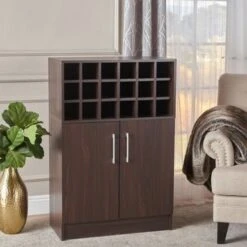 Roula Mid-Century Wood Wine And Bar Cabinet By Christopher Knight Home - Grey -Elegance Barware 1b107255 9402 479d b8d1 2373b4cb4a72