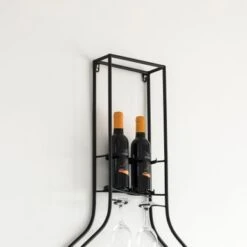 Vintiquewise Big Vintage Decorative Metal Bottle Shaped Wine Bottle Holder For Living Room, Dining, Or Entryway - 22.5" W X 3.25" D X 80.5" H - 22.5" W X 3.25" D X 80.5" H -Elegance Barware 1b11391f 5d62 466d b701 4c6ef59df4d6