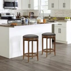 Hillsdale Furniture Brendan Wood Backless Swivel Stool, Brown Cherry - Brown Cherry - Bar Height -Elegance Barware 1b8839e2 7946 4e58 a6dd 48a5761ae0ad