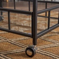 Falon Indoor Modern Bar Cart With Tempered Glass By Christopher Knight Home - N/A - Gold -Elegance Barware 1ba199a7 15ce 4254 9960 d8d808c140c6