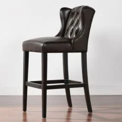 Richmond Faux Leather Armless Wingback Tufted Counter And Bar Stool - Single - Vintage Black Brown - Counter Height -Elegance Barware 1ba8b0ff b442 46f5 afe2 cfc11ec30ecf