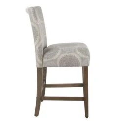 Homepop 24" Parsons Counter Stool - Gray Medallion - Grey -Elegance Barware 1be97ca6 c3e4 4d58 a316 c675356e36a4