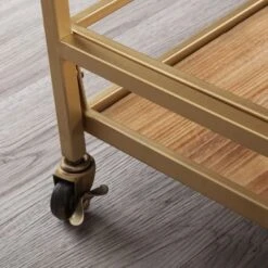 FirsTime & Co. Francesca Bar Cart, Metal Frame, Wood/Glass Top - Gold/Glass -Elegance Barware 1dbcafcd 0682 4ff7 97ad 15eee6a7f704