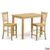 East West Furniture 3-Piece Dining Set Includes A Dining Room Table And 2 Dining Room Chairs (Color Options Available) - N/A - YAGR3-OAK-W -Elegance Barware 1dee5d07 d5d1 493d 931e 0403b236e5d9