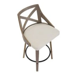 The Gray Barn Charlotte 26" Fixed-Height Counter Stool With Round Footrest (Set Of 2) - Grey Fabric/Light Grey Wood/Black Footrest -Elegance Barware 1e34372a 4471 49a4 b197 bf12ff24a646