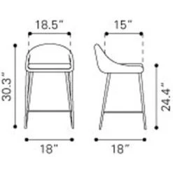 Strick & Bolton Libby Fabric And Chromed Steel Counter Chair (Set Of 2) - Green -Elegance Barware 1edebb17 e045 4c46 865b 806b1b93d2f6