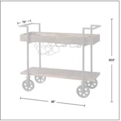FirsTime & Co. Factory Row Industrial Farmhouse Wheeled Bar Cart - Gray -Elegance Barware 1f412689 fe1c 4ecf a158 f13154614645