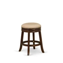 East West Furniture Devers Swivel Backless Barstool 24'' Seat Height And Pu Leather Roast (Color Options Available) - DVS024-112 -Elegance Barware 1fb16b5e 795a 423c 93df 66a6d971bbb0