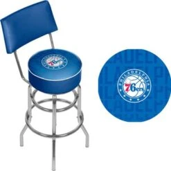 NBA Swivel Bar Stool With Back - City - 20" X 20" X 41.75" - Philadelphia 76ers -Elegance Barware 2002d26d e148 415c 8843 7a8b80d4b216