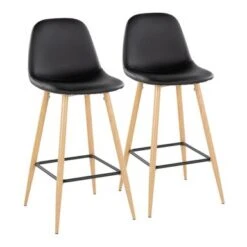 Carson Carrington Stone Natural Bar Stool - Set Of 2 - Grey Faux Leather -Elegance Barware 20626f10 f9bb 4acd aba8 dd23914f550a