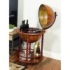 Brown Wood Traditional Wine Storage Glass Globe Cabinet Bar - 22 X 22 X 37 - 22 X 22 X 37 - Brown