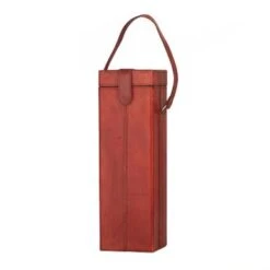 Leather Modern Wine Holder - 9 X 5 X 16 - Red -Elegance Barware 21144fdc 8040 4e7f 987c f072851aa19e