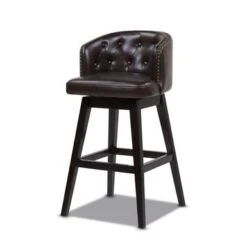 Jennifer Taylor Home Davidson Faux Leather Swivel Low Back Counter And Bar Stool - Set Of 2 - Vintage Black Brown Faux Leather - Bar Height -Elegance Barware 21b870b8 98f0 44d6 b188 96b1b956de61
