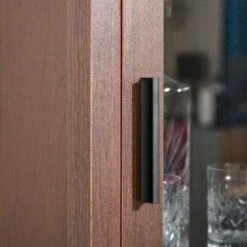 HOMCOM Wine Cabinet Bar Display Cupboard With Glass Door And 3 Storage Compartment For Home Bar - Walnut -Elegance Barware 21e9b091 6d9a 496b 842e d7c322b1d6ad