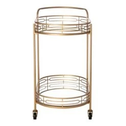 Silver Orchid Marsh Oval Mirrored Glass Top New Bar Cart With Wheels - Black -Elegance Barware 2282d3b5 8d88 4d71 aecd b4b42789c267