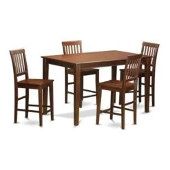 East West Furniture 5-Piece Dining Set - A Wood Kitchen Table And Dining Chairs - Mahogany Finish (Seat's Type Options) - N/A - DUVN5H-MAH-C -Elegance Barware 22cb1749 2c95 4a94 8f40 6b24cea9908b