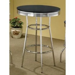 30-inch Round Bar Table - Black -Elegance Barware 243bfb1a 2672 483d 92f8 4d05e19dc7fe