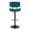 Carson Carrington Leksand Mid-Century Modern Adjustable Bar Stool With Walnut Wood Accents - Teal Noise Fabric -Elegance Barware 246f3b57 b0ad 423d bc70 586a51ab07fe