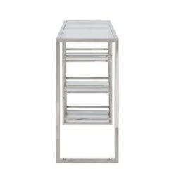 Somette Modern Stainless Steel & Glass Bar - N/A - Stainless Steel - Silver -Elegance Barware 2470adcf bb2f 42cc 800a 22c30d702179