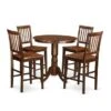 East West Furniture Mahogany Rubberwood 5-piece Pub Table Set Including Table And 4 Chairs (Seat's Type Options) - JAVN5-MAH-W