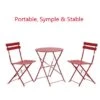 23.6ft Long Bistro Set Table And Chair 3 Piece - 23.6*28 - Red -Elegance Barware 24fb78c7 3786 40e4 a920 cff4fdb3d499