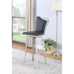 Somette Nana Swivel Barstool With Design Back - White -Elegance Barware 25a48ea1 24f1 4f3e b236 4751e7af5111