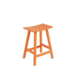 Laguna 24" All-Weather Resistant Outdoor Patio Bar Stool - Orange