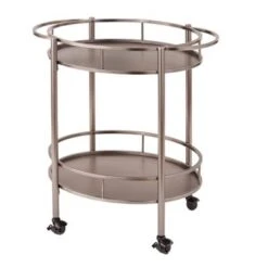 Lifestorey Devin Oval Metal Bar Cart - Bright Gold -Elegance Barware 26819030 3fdd 47fc af55 06b7270a2245