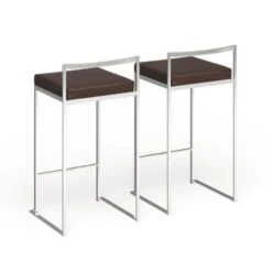 Silver Orchid Forrest Stainless Steel Stackable Counter Stool (Set Of 2) - Blue Velvet -Elegance Barware 26e4ccdc e7d8 4bc0 a775 baf5469701f7