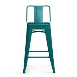 WYNDENHALL Josephine Industrial Metal Stool (Set Of 4) - Teal Blue - Counter Height - 23-28 In. -Elegance Barware 28c5c295 d4c3 4056 8e83 d172bccb514c
