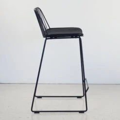 (Set Of 2) Louis Low Back Counter Stools Powdercoated Black Sled Base - Set Of 2 - Black - Counter Height - 23-28 In. -Elegance Barware 2921374e b0e4 465b 8c4c 183bb0ef7bac