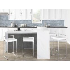 Silver Orchid Forrest Stainless Steel Stackable Counter Stool (Set Of 2) - Blue Velvet -Elegance Barware 292d71a7 3c29 4730 a726 58187ce7d2b8