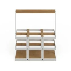 Modern 6-Bottle Wood And Metal Wine Holder - Grey -Elegance Barware 29345d89 480f 44da a593 367bf19e0100