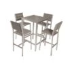 Chicly Classy Anodized Aluminum 5piece Bar Set, Gray - Grey - Aluminum - 4