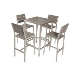 Chicly Classy Anodized Aluminum 5piece Bar Set, Gray - Grey - Aluminum - 4