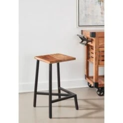 Somette Hill Crest 24" Solid Wood And Iron Counter Height Barstools, Set Of 2 - Set Of 2 - Brown - Counter Height - 23-28 In. -Elegance Barware 2abc1024 f9aa 4ed3 91d2 45a693862a37