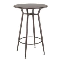 Carbon Loft Barton Industrial Round Bar Table - N/A - Antique/Espresso -Elegance Barware 2bb41012 44d6 4967 968e 3e835d1ffecc